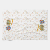 Autumn Erntedank Turkey Pumpkin Wagon Geschirrtuch (Horizontal)