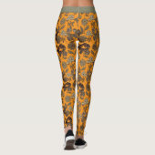 Autumn Exotic Florals Royal Orange Leggings (Rückseite)