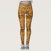 Autumn Exotic Florals Royal Orange Leggings (Vorderseite)