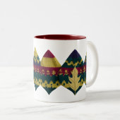 Autumn Fair Isle Knit Pattern Fall Leaf  Zweifarbige Tasse (VorderseiteRechts)