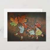 Autumn fairies postcard feiertagspostkarte (Vorne/Hinten)
