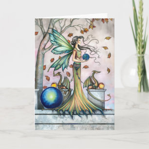 Autumn Fairy Dragon Card by Molly Harrison Karte