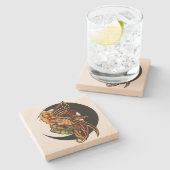 Autumn Fairy Steinuntersetzer (Seitenansicht)