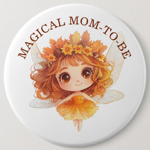 Autumn Fairy Woodland Baby Shower Button