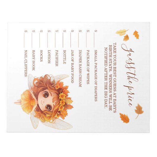 Autumn Fairy Woodland rät den Preis Notizblock (Vorderseite)