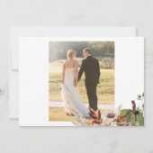Autumn fall botanical rustic photo wedding dankeskarte (Rückseite)