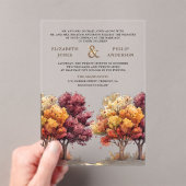 Autumn Fall Burgundy Trees Wedding Acryleinladungen (Insitu (Handheld))