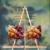 Autumn Fall Burgundy Trees Wedding Welcome Acrylschild (Neutral)