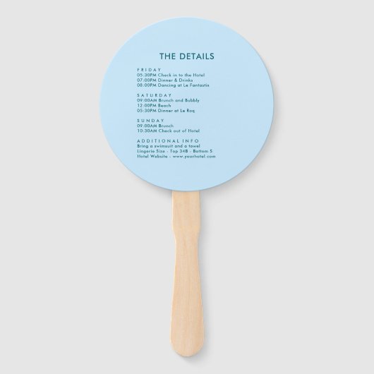 Autumn - Fall Coastal Chic Beach Club Itinerary Fächer (Rückseite)