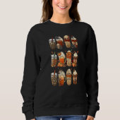 Autumn Fall Coffee Latte Cups Horrors & Ghost Hall Sweatshirt (Vorderseite)