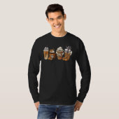 Autumn Fall Coffee Latte Cups Horrors & Ghost Hall T-Shirt (Vorne ganz)