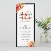 Autumn Fall Floral 16th Birthday Program Menu  Einladung (Stehend Vorderseite)