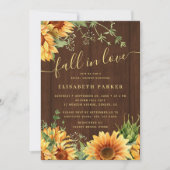Autumn fall floral barn wood bridal shower einladung (Vorderseite)