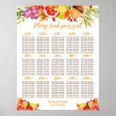Autumn Fall Harvest 15 Tables Seating Chart Poster (Vorne)