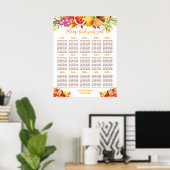 Autumn Fall Harvest 15 Tables Seating Chart Poster (Heimbüro)