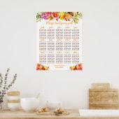Autumn Fall Harvest 15 Tables Seating Chart Poster (Küche)