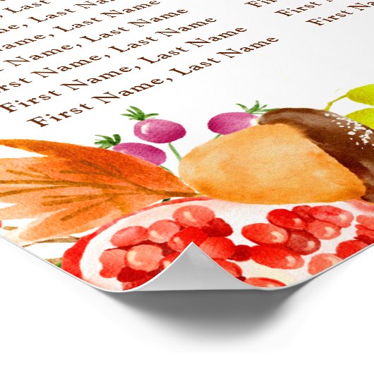 Autumn Fall Harvest 15 Tables Seating Chart Poster (Ecke)