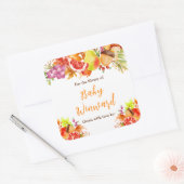 Autumn Fall Harvest Baby Shower Bookplate Quadratischer Aufkleber (Umschlag)