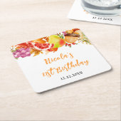 Autumn Fall Harvest Baby Shower Rechteckiger Pappuntersetzer (angewinkelt)