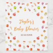 Autumn Fall Harvest Baby Shower Weinetikett (Einzelnes Label)
