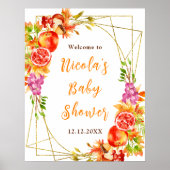 Autumn Fall Harvest Baby Shower Welcome Poster (Vorne)