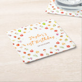 Autumn Fall Harvest Birthday Party Rechteckiger Pappuntersetzer (angewinkelt)