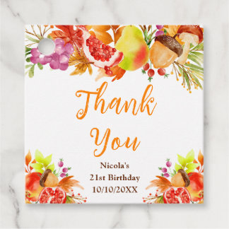 Autumn Fall Harvest Birthday Thank You Geschenkanhänger