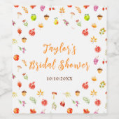 Autumn Fall Harvest Bridal Shower Weinetikett (Einzelnes Label)