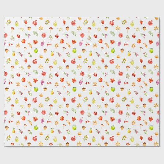 Autumn Fall Harvest Pattern Geschenkpapier (Flach)