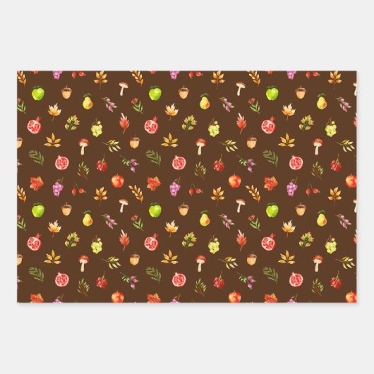 Autumn Fall Harvest Pattern Geschenkpapier Set (Vorderseite 2)