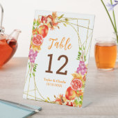 Autumn Fall Harvest Wedding Table Number Sockelschild (In Situ)