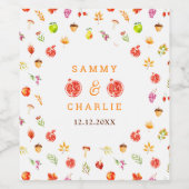 Autumn Fall Harvest Wedding Weinetikett (Einzelnes Label)