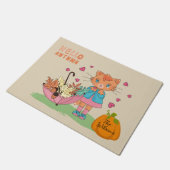 Autumn Fall Kitty Doormat Fußmatte (Schrägansicht)