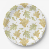 Autumn Fall Leaf Watercolor Thanksgiving Pattern  Pappteller (Vorderseite)