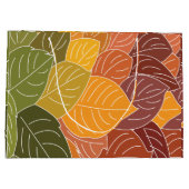 Autumn Fall Leaves Große Geschenktüte (Rückseite)