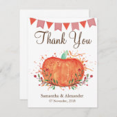 Autumn Fall Little Pumpkin Danke Karte (Vorne/Hinten)