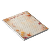 Autumn Fall Maple Leaves Lined  Notizblock (angewinkelt)