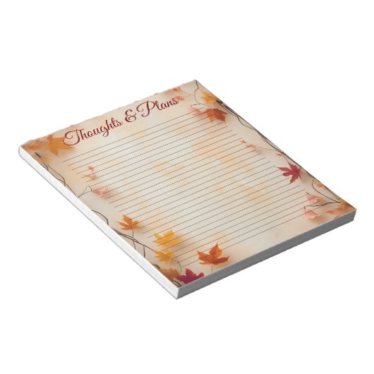 Autumn Fall Maple Leaves Lined  Notizblock (angewinkelt)