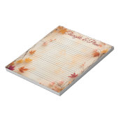Autumn Fall Maple Leaves Lined  Notizblock (Rotiert)