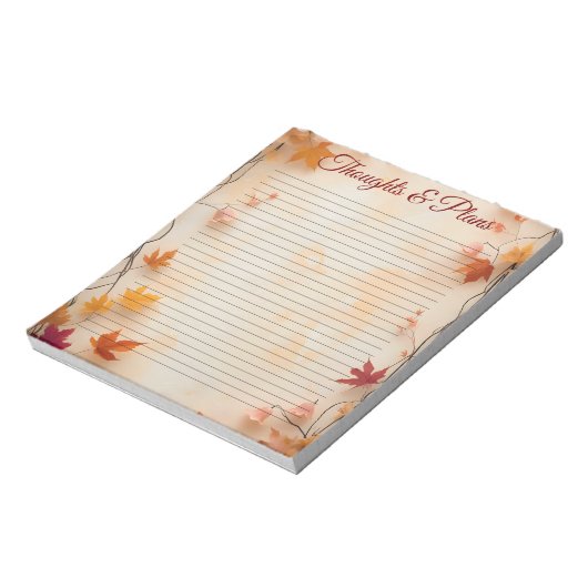 Autumn Fall Maple Leaves Lined Notizblock (Rotiert)