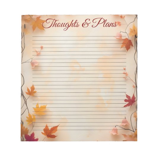 Autumn Fall Maple Leaves Lined  Notizblock (Vorderseite)