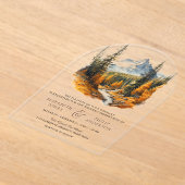 Autumn Fall Mountain Forest Wedding Acryleinladungen (Ablage )