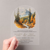 Autumn Fall Mountain Forest Wedding Acryleinladungen (Insitu (Handheld))