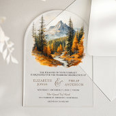 Autumn Fall Mountain Forest Wedding Acryleinladungen