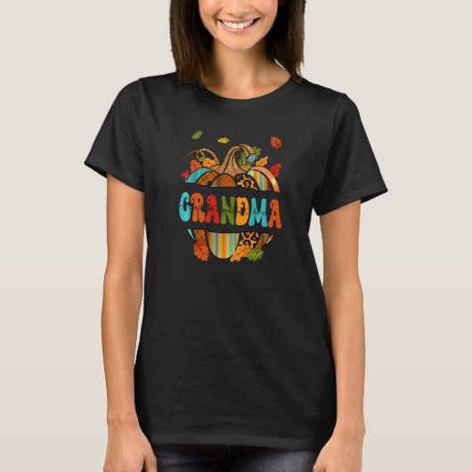 Autumn Fall Outfit Grandma Thankful Grateful Bless T-Shirt (Vorderseite)