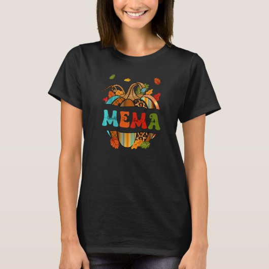 Autumn Fall Outfit Mema Thankful Grateful Blessed T-Shirt (Vorderseite)