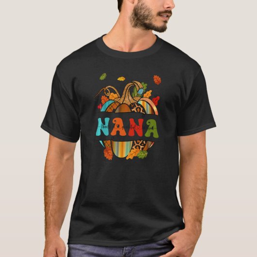 Autumn Fall Outfit Nana Thankful Grateful Blessed T-Shirt (Vorderseite)