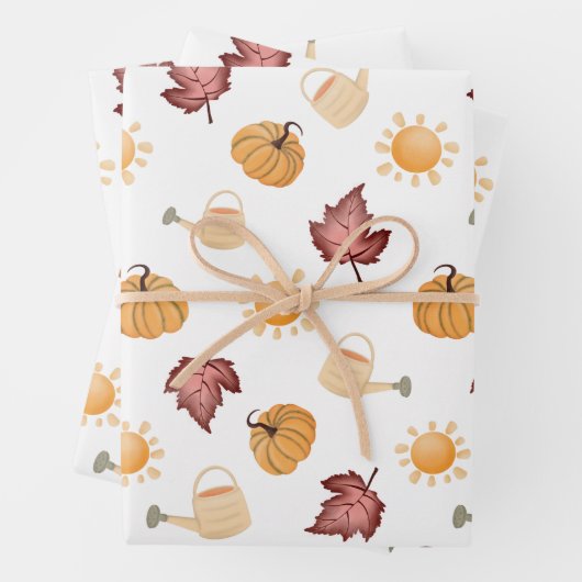 Autumn Fall Pumpkin Leaf Geschenkpapier Set (Beispiel)