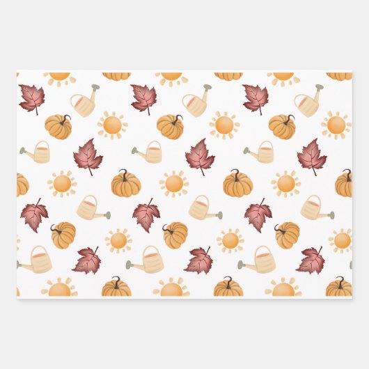 Autumn Fall Pumpkin Leaf Geschenkpapier Set (Vorderseite)