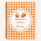 Autumn Fall Recipes Orange Gingham Notizblock (Vorderseite)